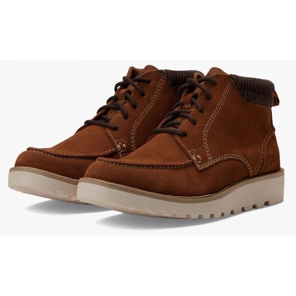 Clarks Collection Barnes Mid AP Cola Suede Waterproof Lace Up Mid Boots Size 9.5 main image 8